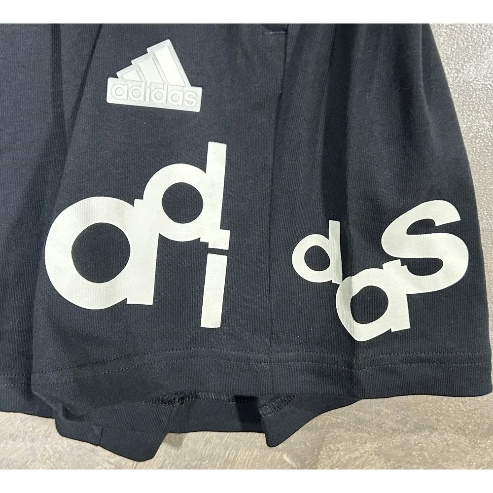 Adidas Black Shorts Q1 GD Graphic Print Logo Mens Small Gym Sweat Shorts New